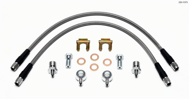 WIL Flexline Brake Hose - Wilwood Flexline Kit D52 Caliper 18in w/ Banjo 7/16-20