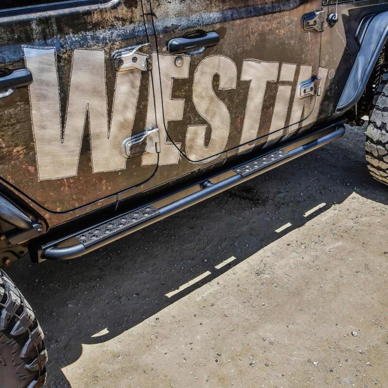 WES XTS Rock Sliders - Westin 18-23 Jeep Wrangler JL Unlimited 4dr Rock Slider - Textured Black