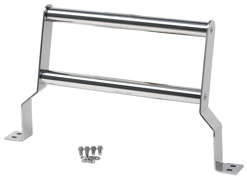 KEN Grill Guard - Kentrol 87-06 Jeep Wrangler TJ/YJ Grill Guard - Polished Silver