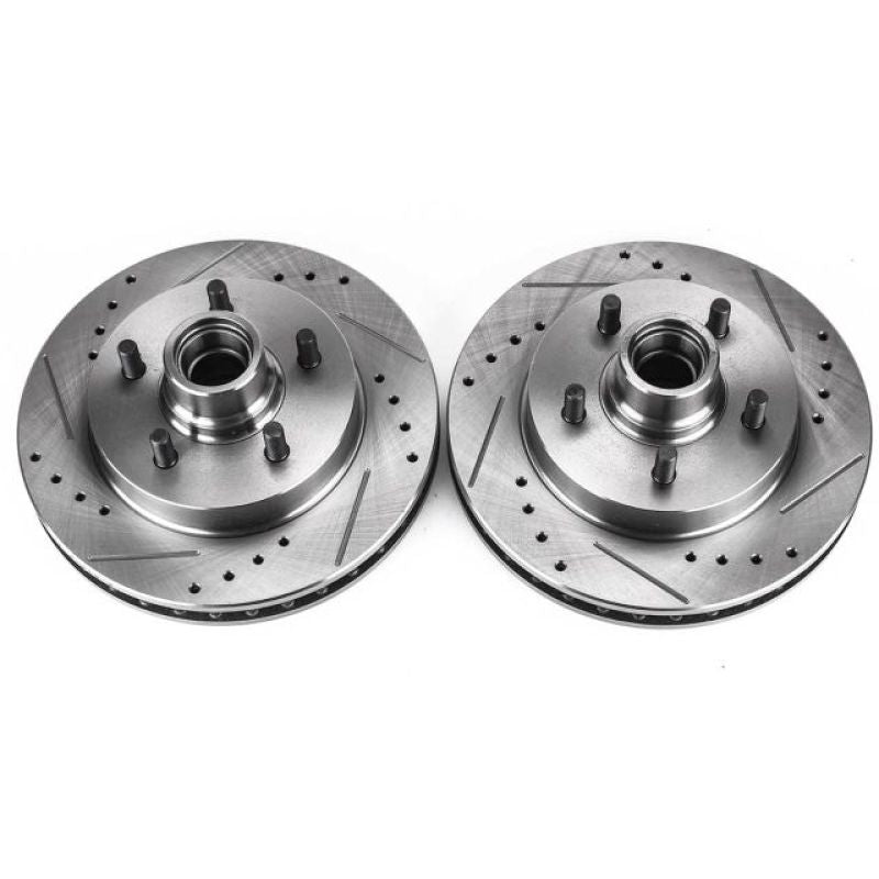 PSB Evolution Drill/Slot Rotor - Power Stop 98-02 Chevrolet Camaro Rear Evolution Drilled & Slotted Rotors - Pair