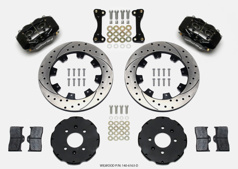 WIL Dynalite Brake Kit - Wilwood Forged Dynalite Front Hat Kit 12.19in Drilled 94-01 Honda/Acura w/262mm Disc