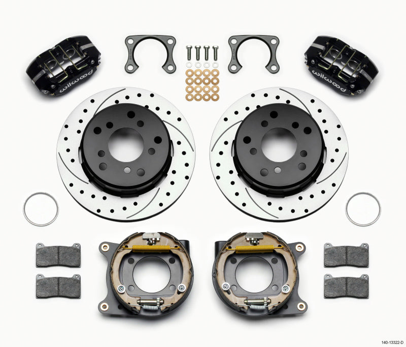 WIL Dynapro Brake Kit - Wilwood Dynapro Lug Mount P/S Park Brake Kit Drilled Big Ford 2.36in Off Bronco 5 x 5.50