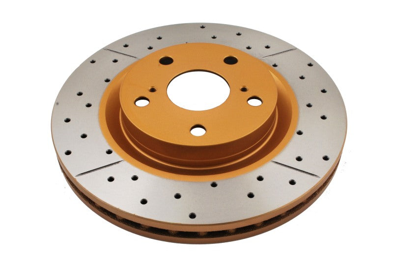 DBA Street Slot&Drill Rotors - DBA 13-19 Lexus ES300h Front Street Series Drilled & Slotted Rotor w/Gold Hat