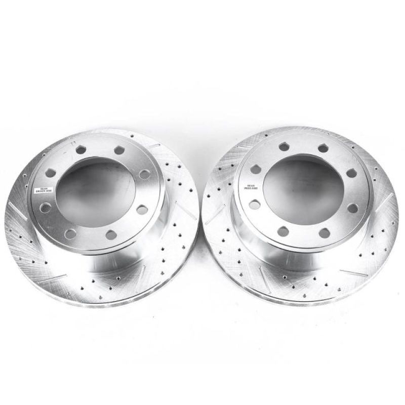 PSB Evolution Drill/Slot Rotor - Power Stop 2007 Ford E-150 Rear Evolution Drilled & Slotted Rotors - Pair