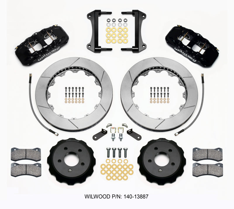 WIL Aero Brake Kit - Wilwood AERO6 Front Hat Kit 15.00 15-23 Mustang w/Lines