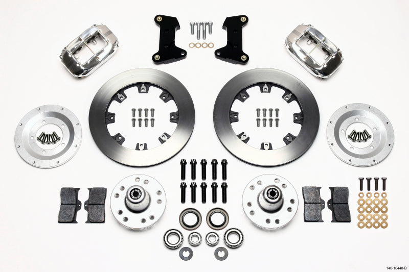 WIL Dynalite Brake Kit - Wilwood Forged Dynalite Front Kit 12.19in Polished 74-80 Pinto/Mustang II Disc Spindle only