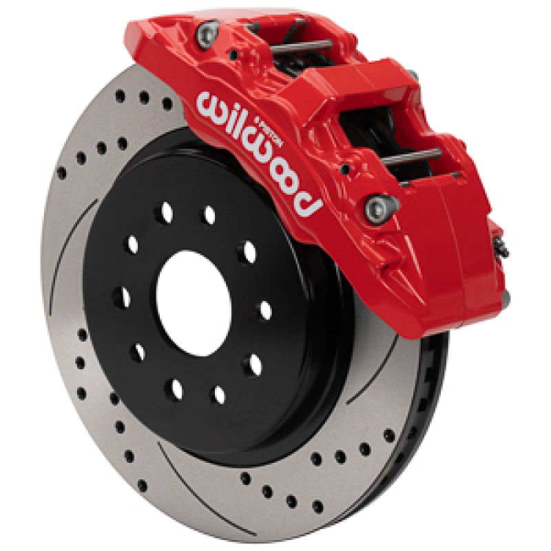 WIL Aero Brake Kit - Wilwood 07-18 Jeep Wrangler (JK) Aero6-DM Front Brake Kit - D&S - Red