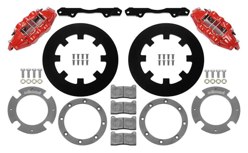 WIL UTV Big Brake Kits - Wilwood 17-21 Can-Am X3RS Red 6-Piston Rear Kit 11.25in - Undrilled Rotors