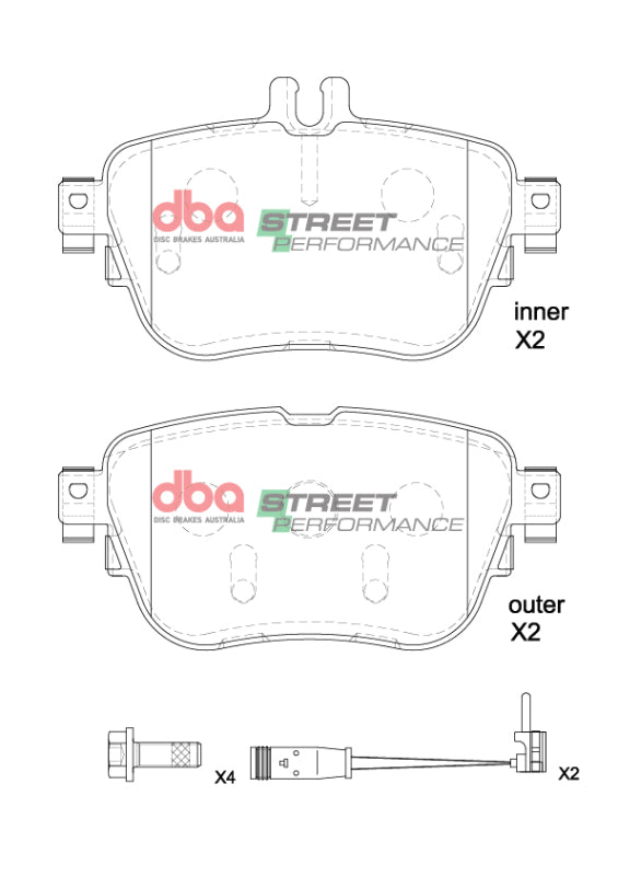 DBA SP Performance Brake Pads - DBA 20-21 Mercedes E300 SP Performance Rear Brake Pads