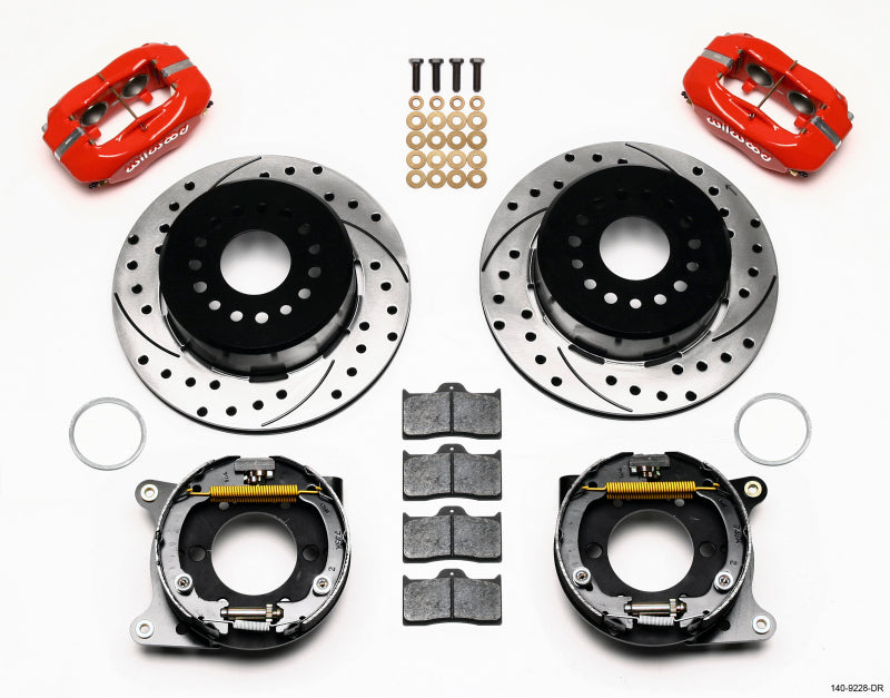 WIL Dynalite Brake Kit - Wilwood Forged Dynalite P/S P-B Kit Drilled-Red 2005-2014 Mustang