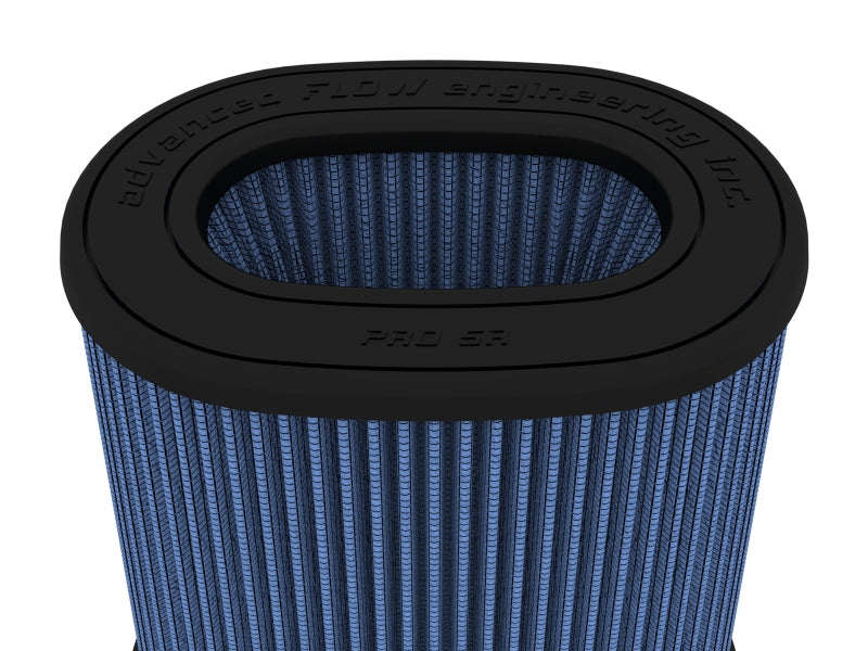 AFE Universal Pro-5 R Filter - aFe MagnumFLOW Air Filter Pro 5 R 6.75inX4.75in F x 8.25inX6.25in B (INV) x 7.25X5in T (INV) x 9in