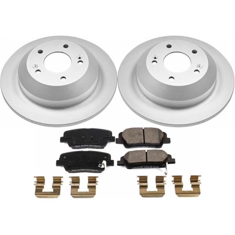 PSB Z17 Evolution Coated Kit - Power Stop 10-18 Hyundai Santa Fe Rear Z17 Evolution Geomet Coated Brake Kit