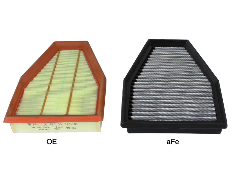 AFE P5R Drop In Air Filter - aFe Magnum FLOW OE Replacement Air Filter Pro DRY S 12-15 Porsche 911 (991) H6 3.4L/3.8L