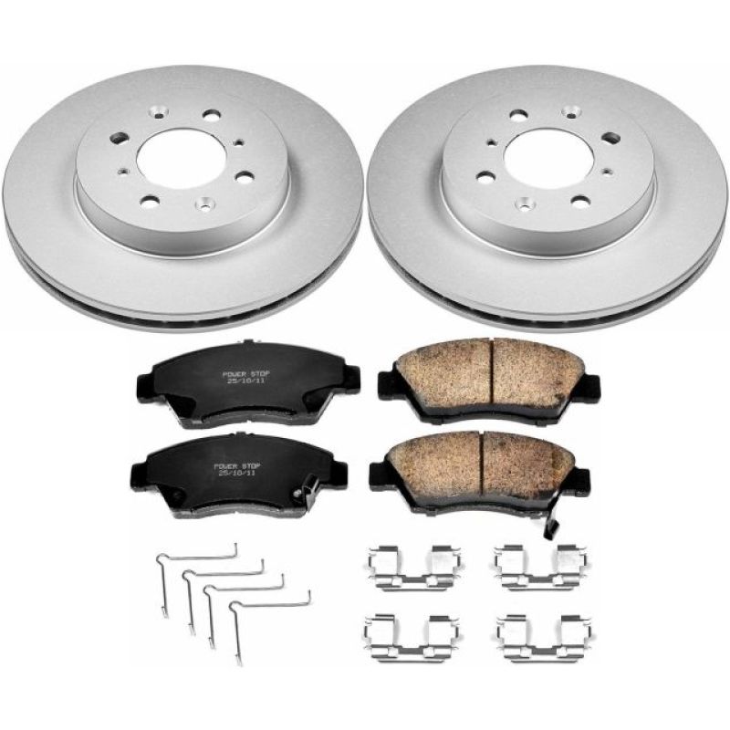 PSB Z17 Evolution Coated Kit - Power Stop 03-05 Honda Civic Front Z17 Evolution Geomet Coated Brake Kit