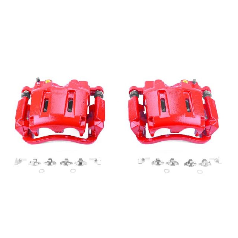PSB Red Calipers - Power Stop 05-12 Ford F-250 Super Duty Front Red Calipers w/Brackets - Pair
