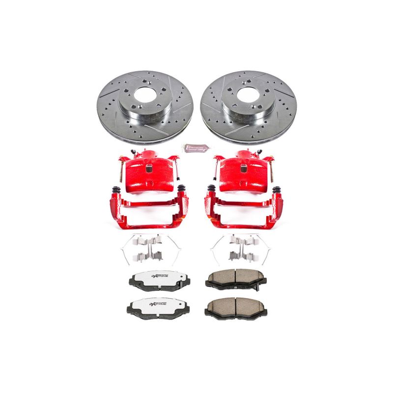 PSB Z26 Street Kit w/Cals - Power Stop 02-04 Honda CR-V Front Z26 Street Warrior Brake Kit w/Calipers