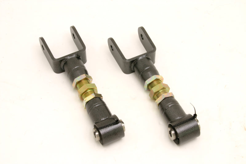 BMR Control Arms - BMR 79-04 Fox Mustang Upper Control Arms On-Car Adj. w/ Spherical Bearings - Black Hammertone