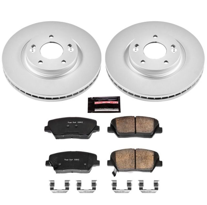 PSB Z17 Evolution Coated Kit - Power Stop 10-12 Hyundai Santa Fe Front Z17 Evolution Geomet Coated Brake Kit
