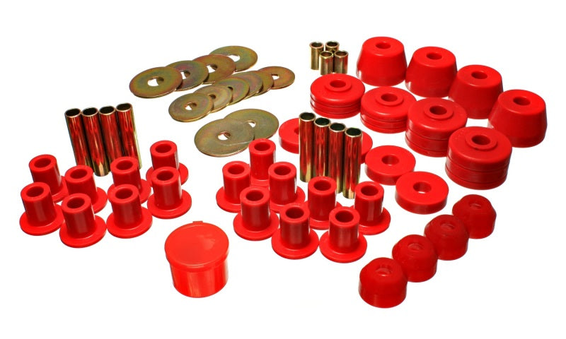 ES Hyper-Flex Sets - Red - Energy Suspension 72-85 Dodge/Plymouth 1/2 & 3/4 Ton S/C Pickup Red Hyper-Flex Master Bushing Set