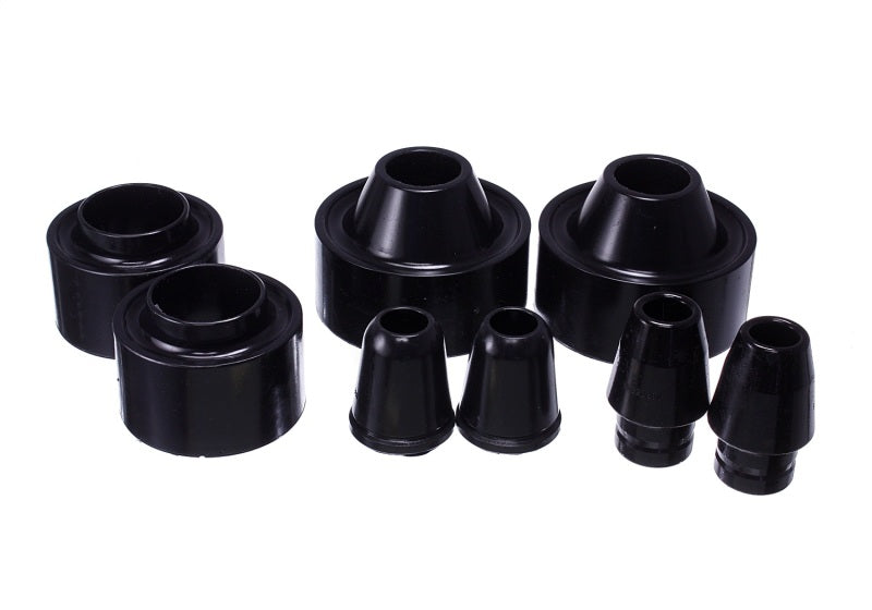 ES Spring Isolators - Black - Energy Suspension 07-17 Jeep Wrangler (JK) Black Front & Rear Coil Spring Spacer 1-3/4in Lift Set