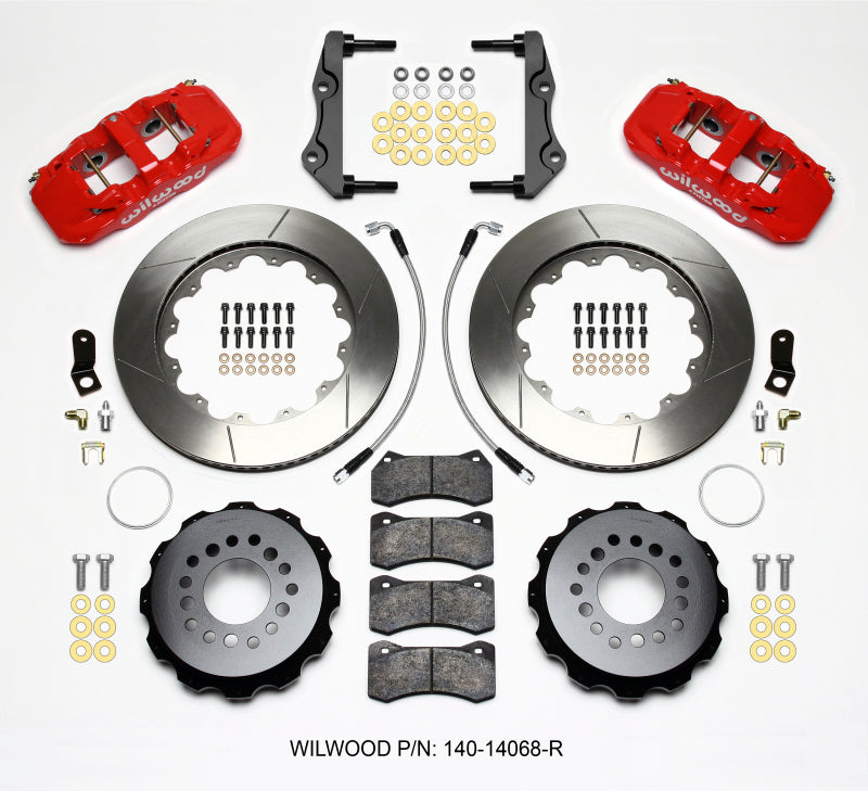 WIL Aero Brake Kit - Wilwood AERO4 Rear Kit 14.25in Red 2014-Up Challenger w/Lines