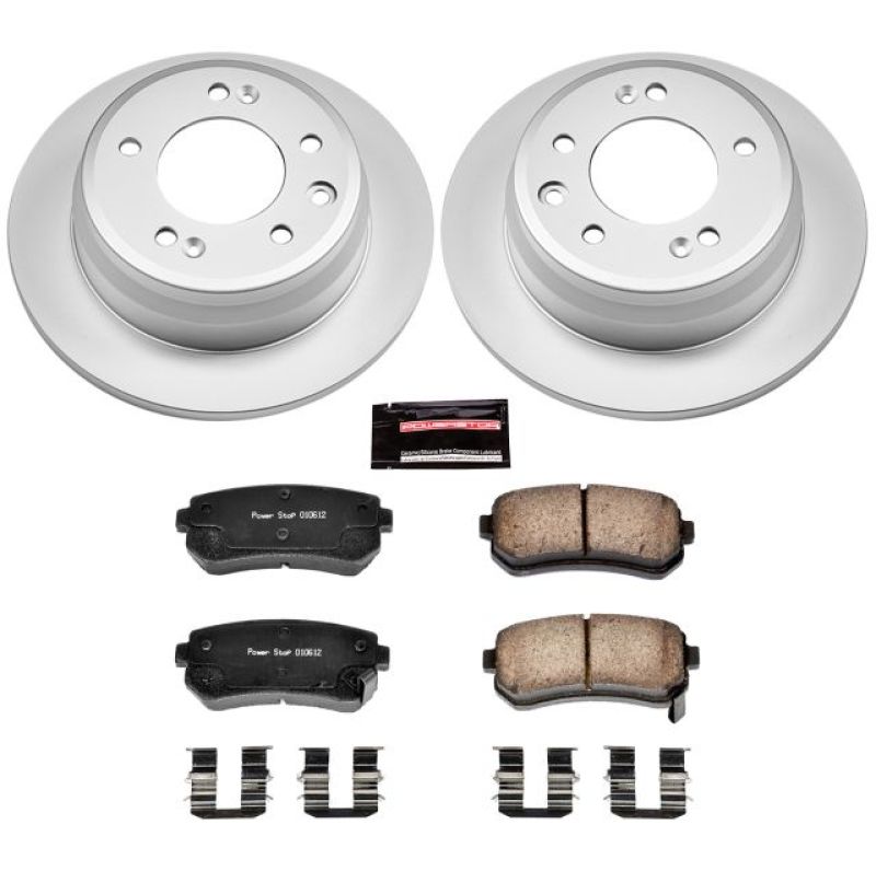 PSB Z17 Evolution Coated Kit - Power Stop 09-12 Hyundai Elantra Rear Z17 Evolution Geomet Coated Brake Kit