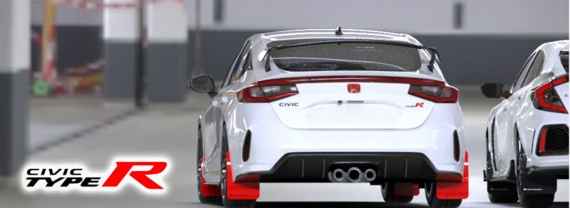 RAL UR Red Flap/Blk Logo - Rally Armor 23-25 Honda Civic Type R Red Mud Flap Black Logo