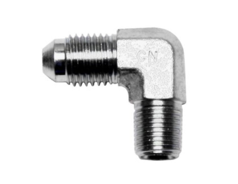 WIL Fittings and Adaptors - Wilwood 90 Deg Elbow Fitting -4 AN NPT Male to 1/8-27