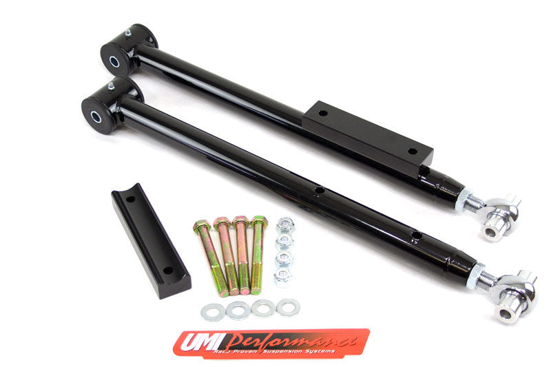 UMI Lower Control Arms - UMI Performance 91-96 Impala SS Adjustable Extended Length Lower Control Arms- Rod Ends