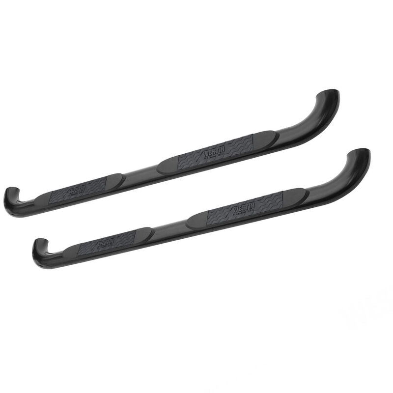 WES Nerf Bars - Platinum 4 - Westin 2014-2018 Chevy Silverado 1500 Dbl Cab (Body Mount) Platinum 4 Oval Nerf Step Bars - Black