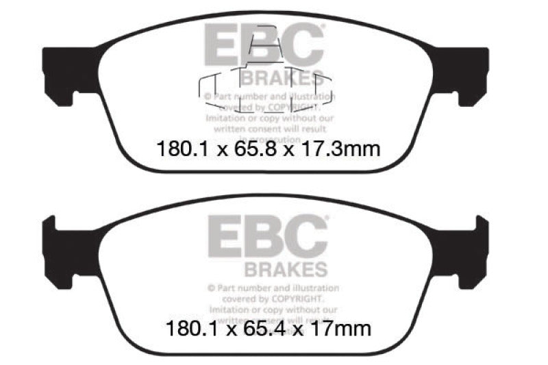 EBC Ultimax2 Brake Pad Sets - EBC 12+ Ford Focus 2.0 Turbo ST Ultimax2 Front Brake Pads