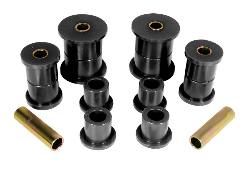 PRO Spring/Shackle Bush- Blk - Prothane 74-91 Jeep Cherokee Front Spring & Shackle Bushings (w/ 2in OD Main Eye) - Black