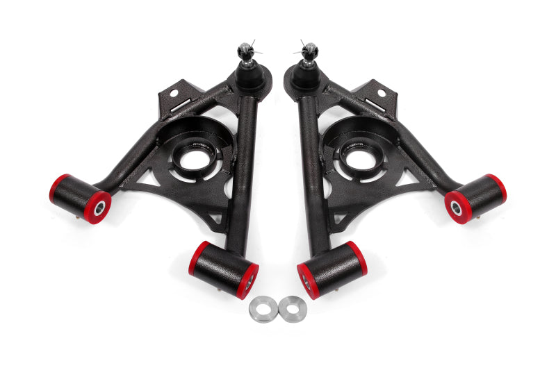 BMR Control Arms - BMR 79-93 Fox Mustang Non-Adj Lower A-Arms Standard Ball Joint Spring Pocket - Black Hammertone