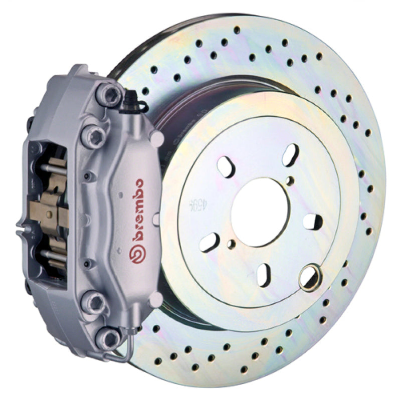 BRB Big Brake Kits - Brembo 66-89 911S/SC/Carrera Rear GT BBK 4 Piston Cast 2pc 309x28 1pc Rotor Drilled-Silver