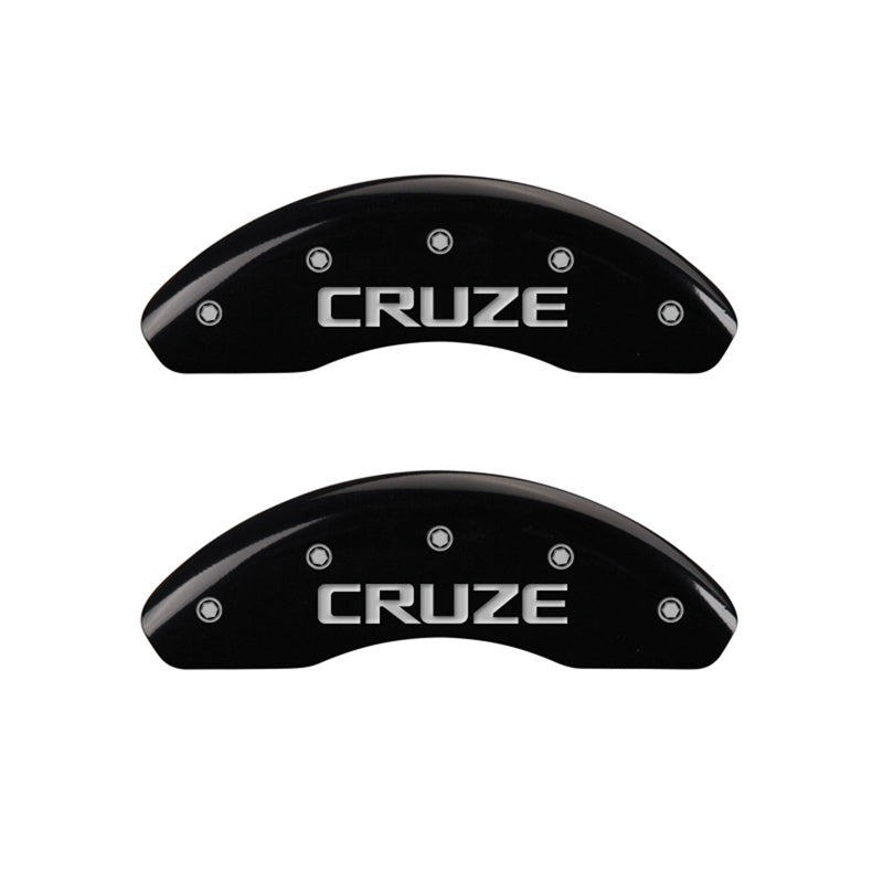 MGP Caliper Covers 2 Logo - MGP Front set 2 Caliper Covers Engraved Front Cruze Black finish silver ch