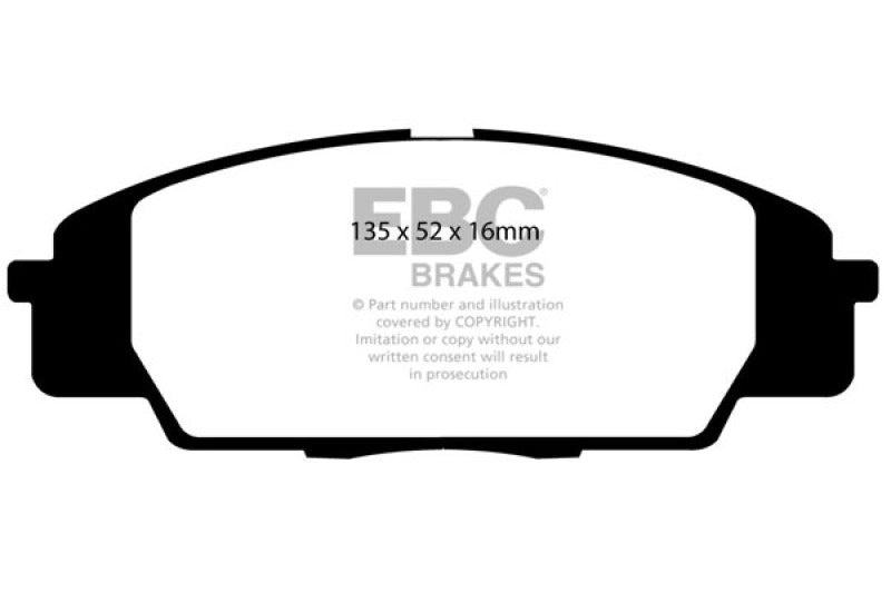 EBC Ultimax2 Brake Pad Sets - EBC 07-11 Acura CSX (Canada) 2.0 Type S Ultimax2 Front Brake Pads