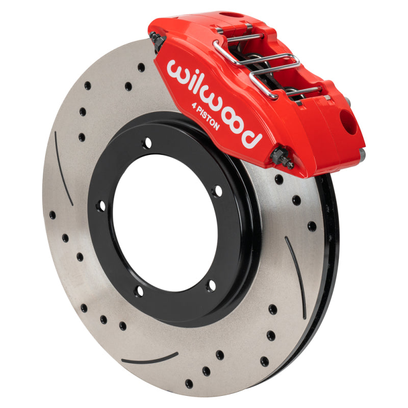 WIL Powerlite Brake Kits - Wilwood 69-74 Porsche 911 Front Powerlite Brake Kit 3in MT Drilled & Slotted - Red