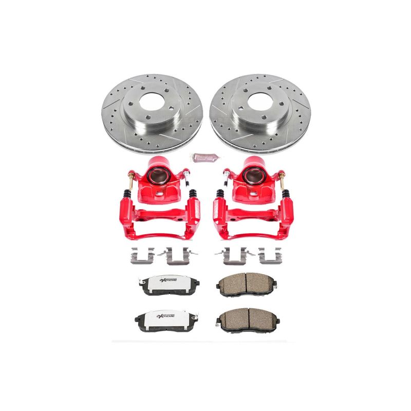 PSB Z26 Street Kit w/Cals - Power Stop 00-01 Nissan Maxima Front Z26 Street Warrior Brake Kit w/Calipers