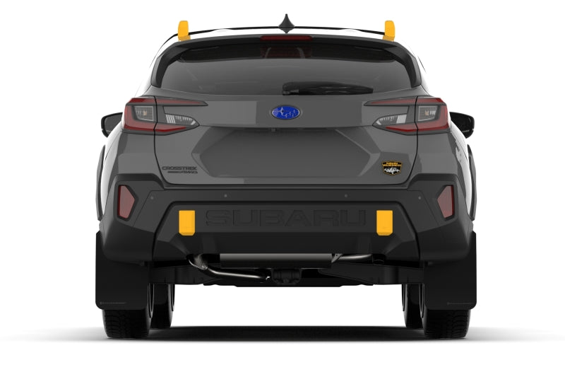 RAL UR Blk Flap/Grey Logo - Rally Armor 24-25 Subaru Crosstrek (Wilderness Only) Black UR Mud Flap W/Grey Logo-No Drilling Req