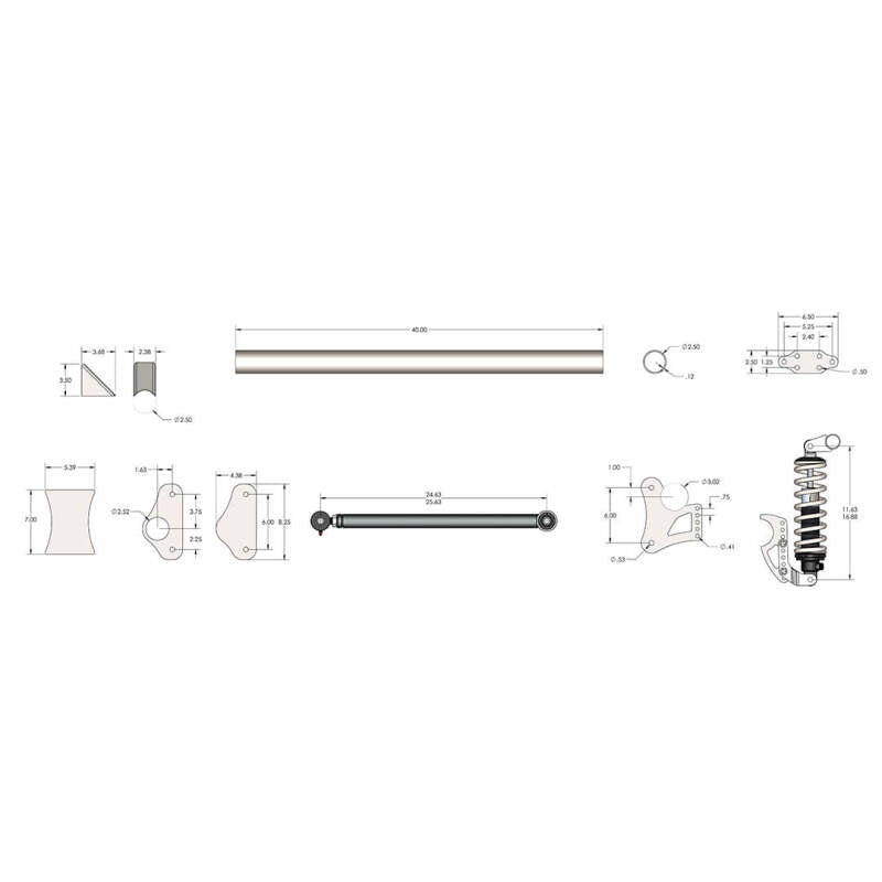 QAP Panhard Bar - QA1 Pro Parallel 4-Link System Single Adjust Coilovers