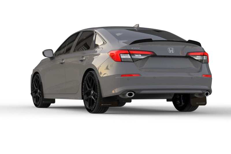 RAL UR Blk Flap/Rd Logo - Rally Armor 22-25 Honda Civic/Civic Si/Sport Black UR Mud Flap w/Red Logo