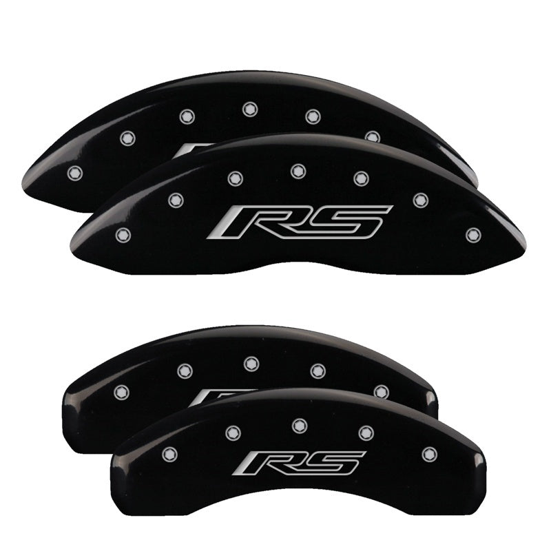 MGP Caliper Covers 4 Logo - MGP 4 Caliper Covers Engraved Front & Rear Gen 5/RS Black finish silver ch