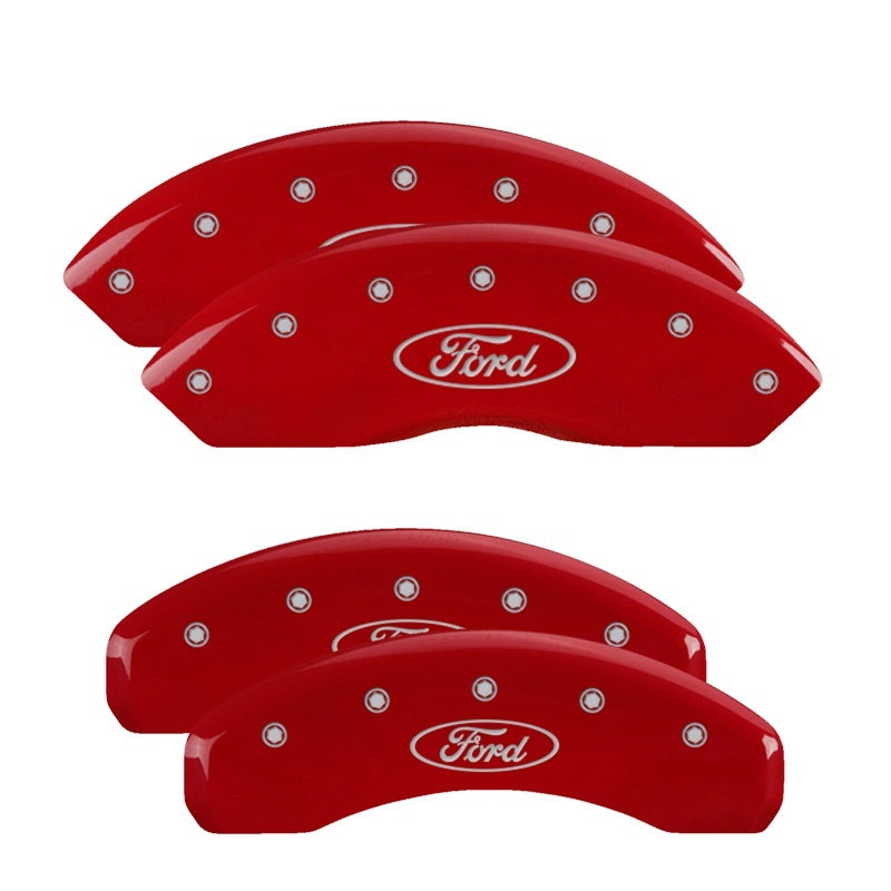 MGP Caliper Covers 4 Logo - MGP 4 Caliper Covers Engraved Front & Rear Oval logo/Ford Red finish silver ch