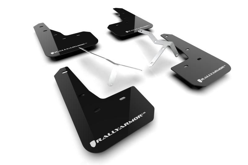 RAL UR Blk Flap/Wht Logo - Rally Armor 23-25 Acura Integra A-Spec Black UR Mud Flap W/White Logo (No Drilling Req.)