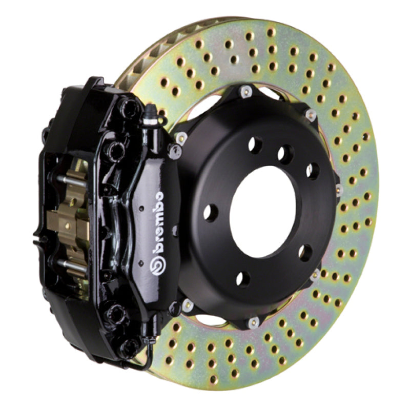 BRB Big Brake Kits - Brembo 02-06 Mini Cooper Front GT BBK 4 Piston Cast 2pc 320x28 2pc Rotor Drilled-Black