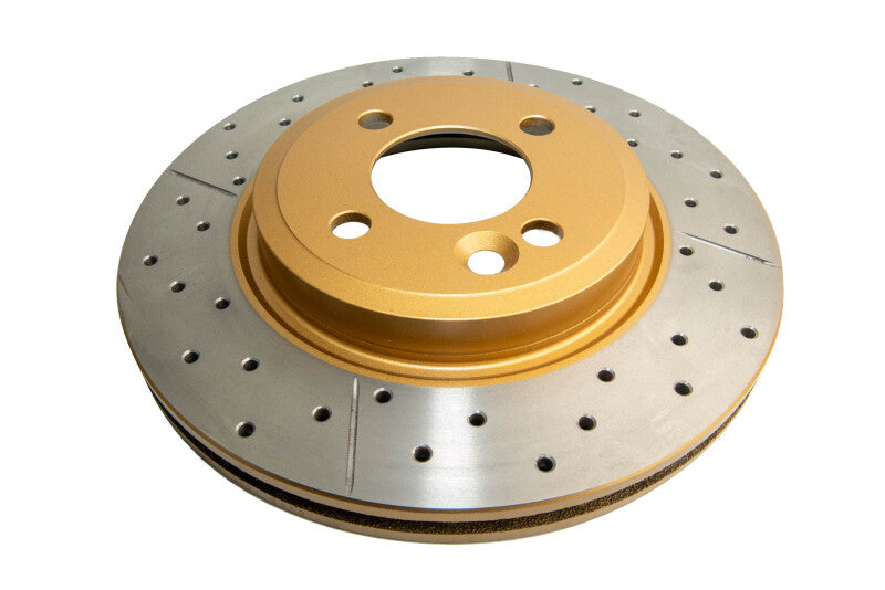 DBA Street Slot&Drill Rotors - DBA 02-06 Mini Cooper Front Street Series Drilled & Slotted Rotor w/Gold Hat
