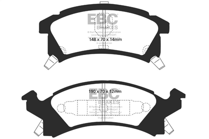 EBC Ultimax2 Brake Pad Sets - EBC 96-98 Buick Skylark 2.4 Ultimax2 Front Brake Pads