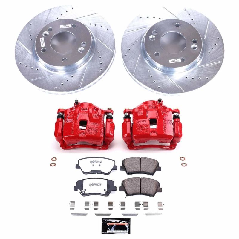 PSB Z26 Street Kit w/Cals - Power Stop 11-16 Hyundai Elantra Front Z26 Street Warrior Brake Kit w/Calipers