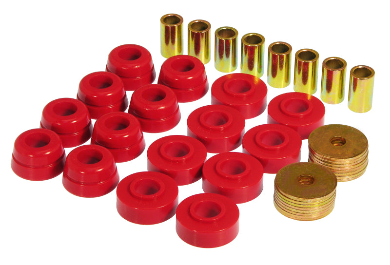PRO Body/Subframe Bush - Red - Prothane 73-82 Chevy Corvette Body Mount Kit - Red