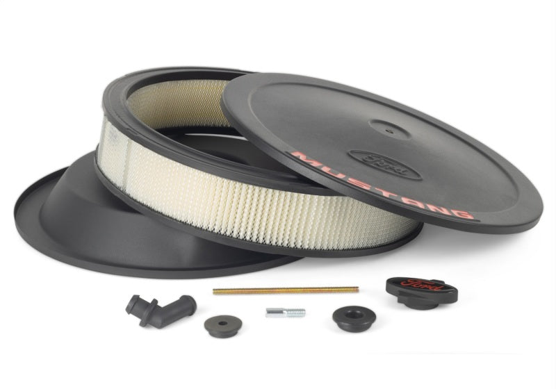 FR Air Cleaners - Ford Racing Air Cleaner Kit - Black Crinkle Finish w/ Red Mustang Emblem
